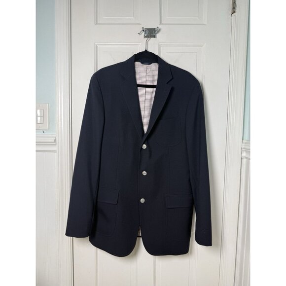 Brooks Brothers Tessuto Marzotto Navy Blue Classic 3 Button Blazer 42L - Picture 1 of 12